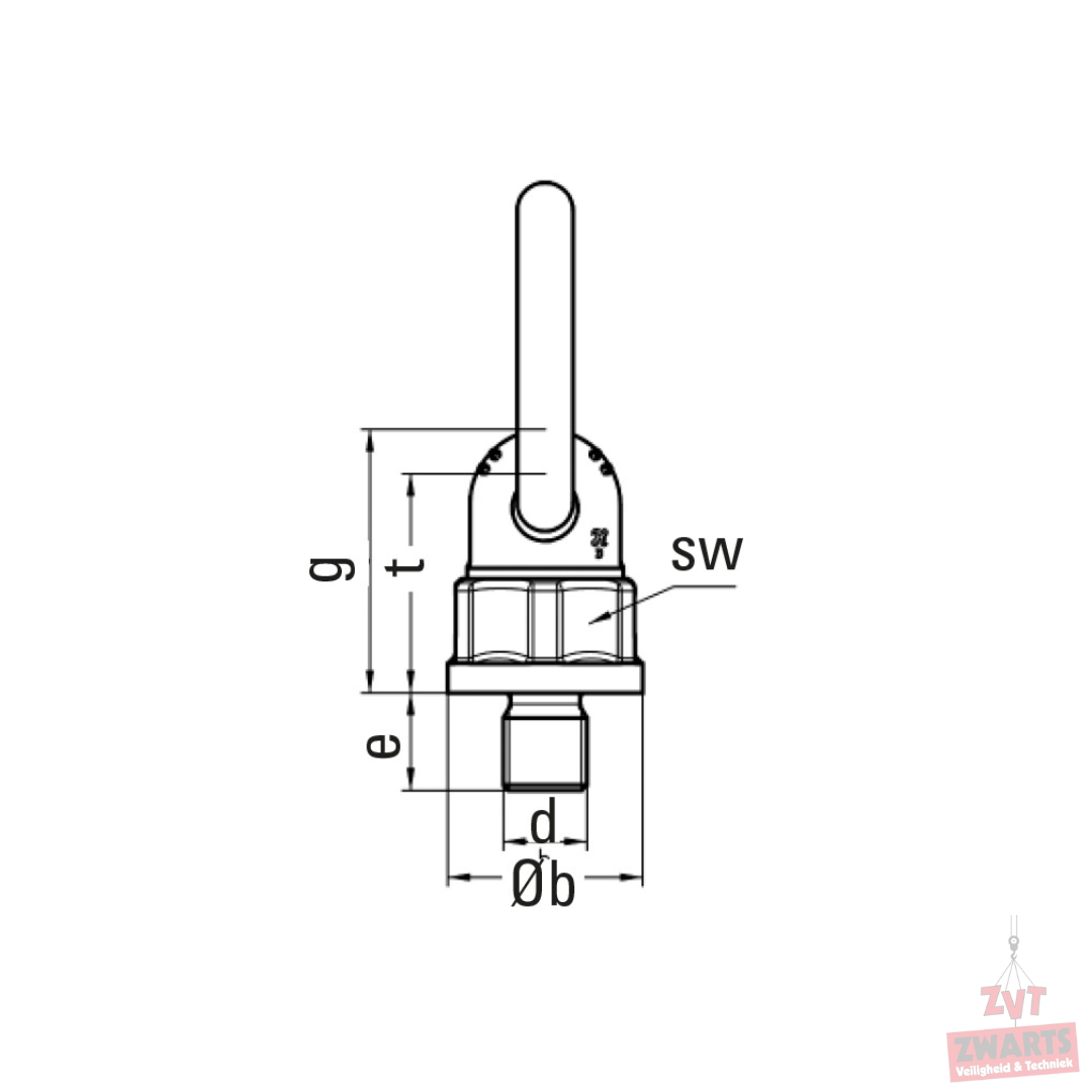 JDT Draaibaar hijsoog TheipaPoint 4T M24x30