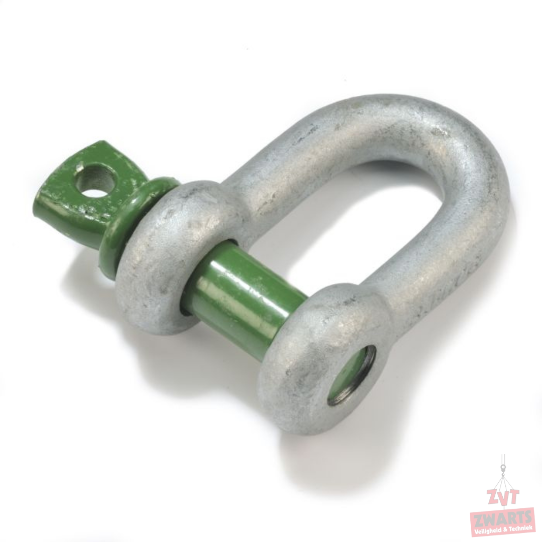 GreenPin D-Sluiting borst bout met zilveren sluiting en groene pin.