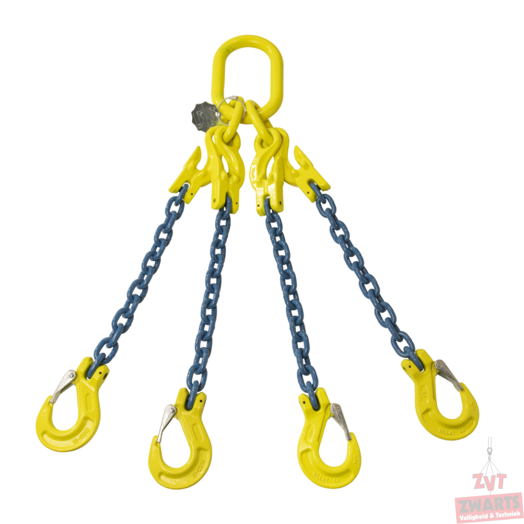 Ketting 4-sprong met inkorthaak - 13mm - 14/10 Ton