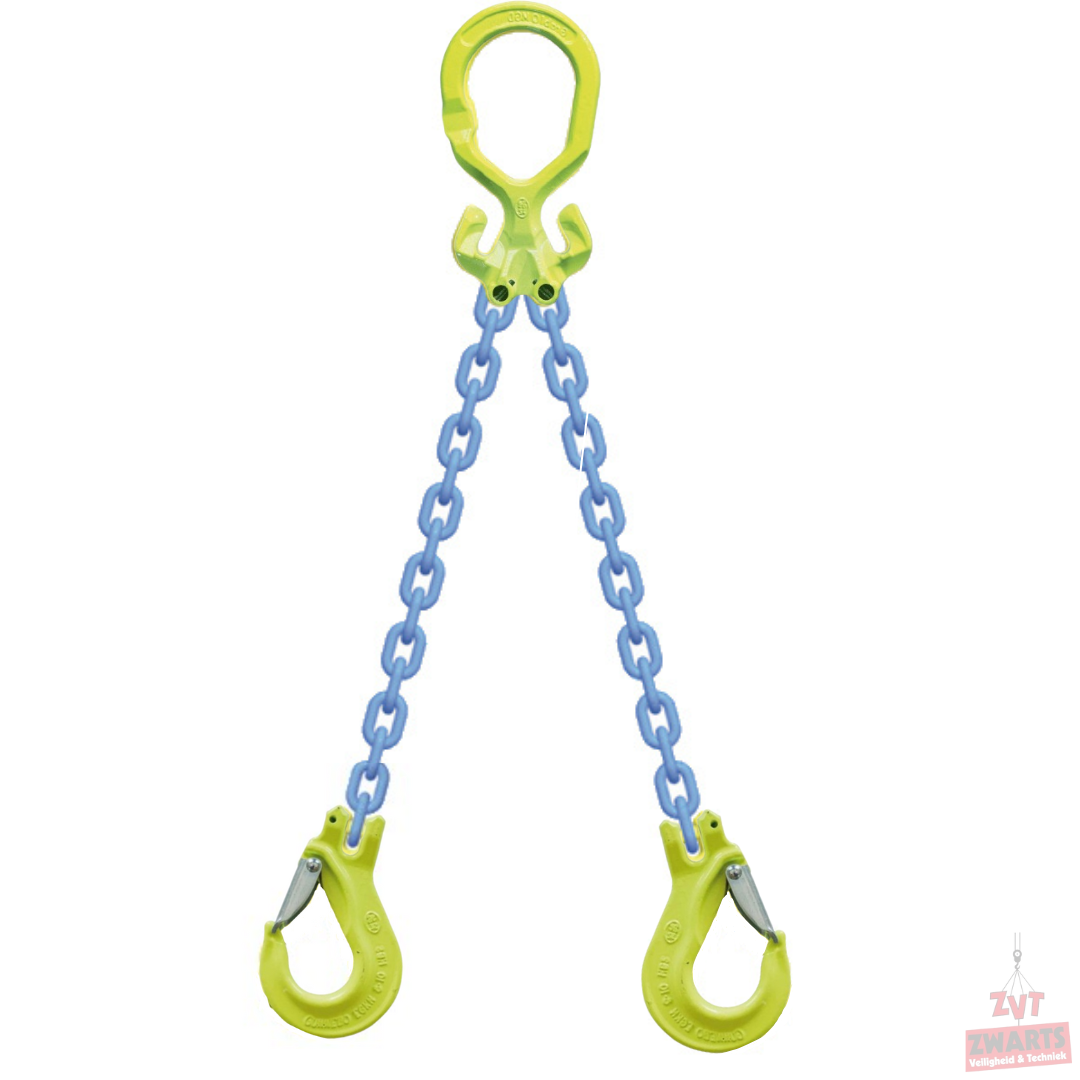 Ketting 2-sprong met inkorthaak - 16mm - 14/10 Ton