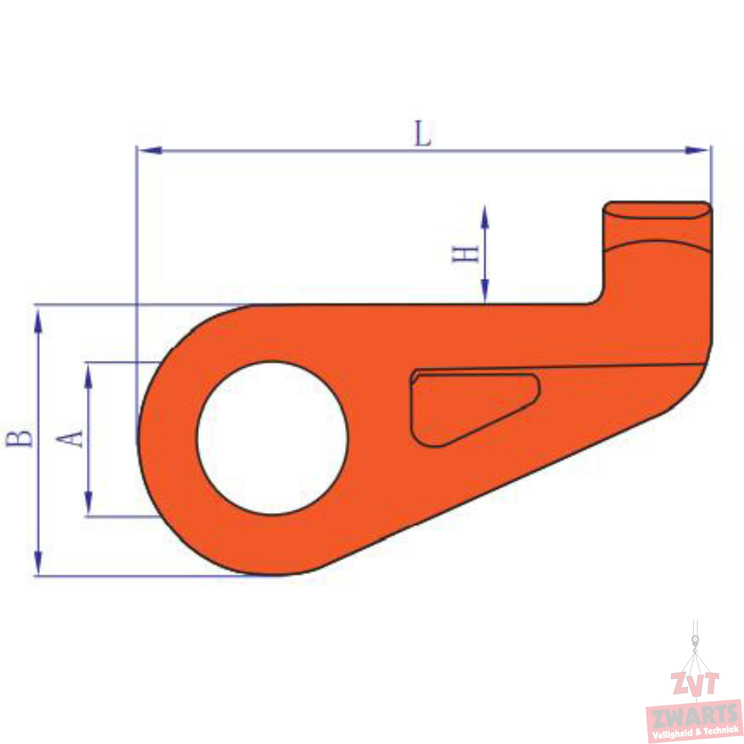 Huismerk Containerhaak, 12.500 kg, rechts